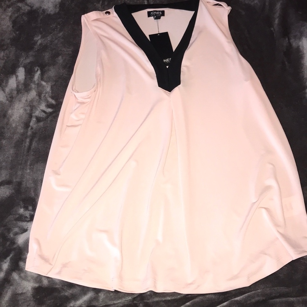 JonesNewYork SzL light pink/black SleevelessBlouse